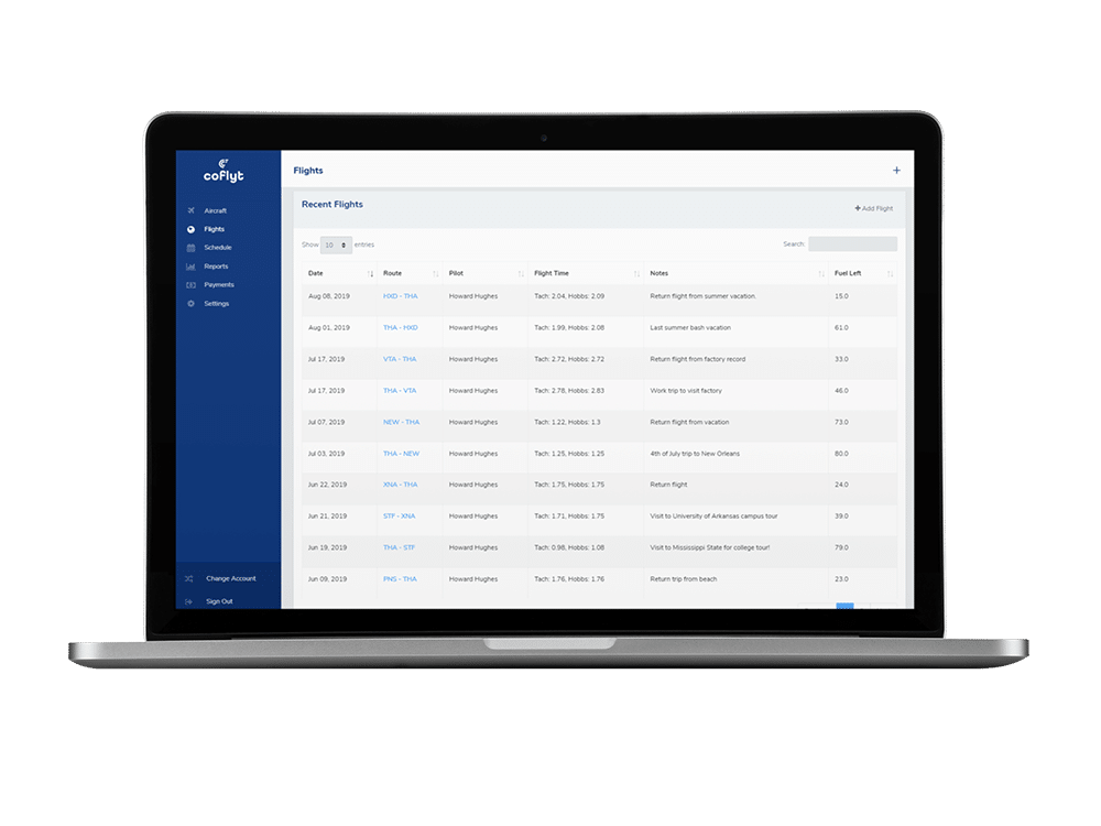 Manage Shared Aircraft