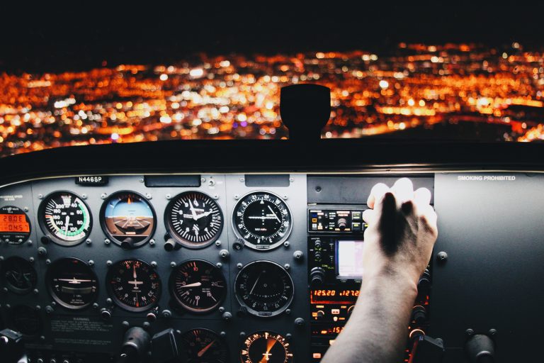 Cockpit at night
